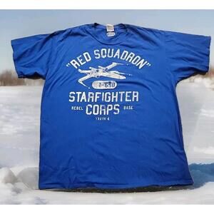 Star Wars Men's TShirt Size XL- Red Squadron Starfighter Corps Yavin 4